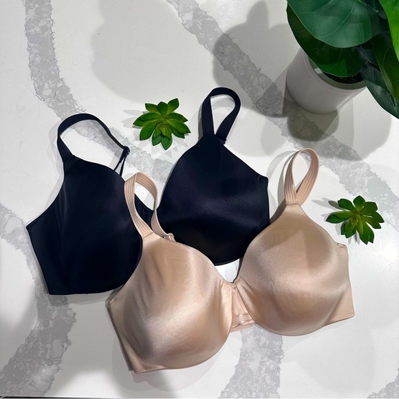 Bali 2 Elegant Black and Cream Women's Bra size 38DD - Picture 1 of 16